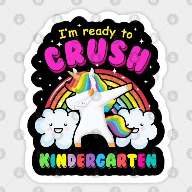 I'm ready to crush kindergarten dabbing Unicorn 2 Sticker by opippi